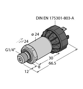 Pressure sensor PT10R-2004-I2-DA91/X, 0-10Bar, 4-20 mA, G1/4in