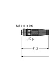 Connector cable PSG4M-2/TEL, male, m8, straight, 4pin