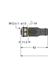 Connector cable RKC4.441 T-10/TEB, female, m12, straight, 4pin