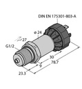 Pressure sensor PT10R-2008-U1-DA91/X, 0-10Bar, 0-10V, G1/2in