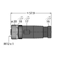 Connector B81121-0/PG9, Mom, m 12, Straight
