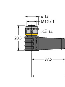 Connection cable WKS8T-10/TXL, shielded