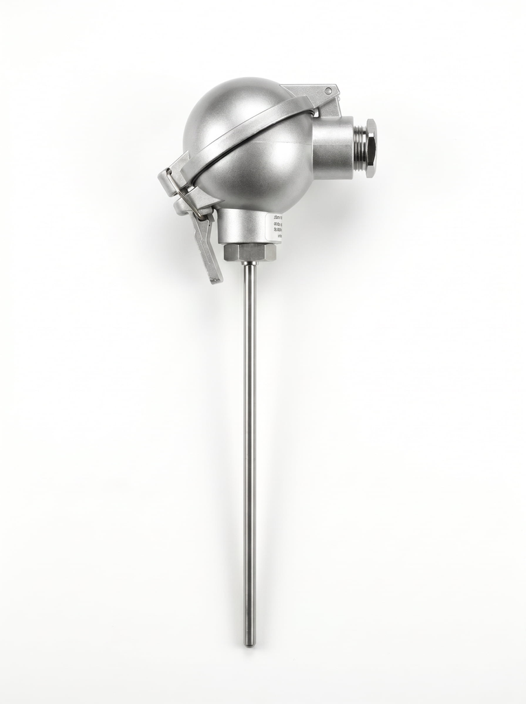 [ATI-P1-B-S-6-150-NAA-NB] Temperatūras sensors Pt100, 6x150mm, 4 vadu, terminālu bloks, klase B, IP67 galva, minerālu iekapsulēts, max +600C