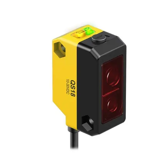Foto sensors QS18VP6AF300Q5, fona slāpēšana 30-300 mm, PNP, NO/NC, 10-30VDC, M12 4 kontakti, 150 mm kabelis