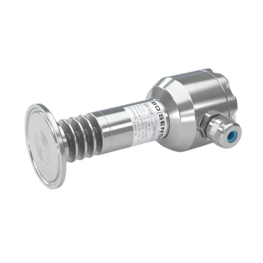 Pressure sensor DMP331P, 0-0.25 bar, 4-20 mA, G 1" flush cone, field housing, IP67, cable gland M 16 x 1,5