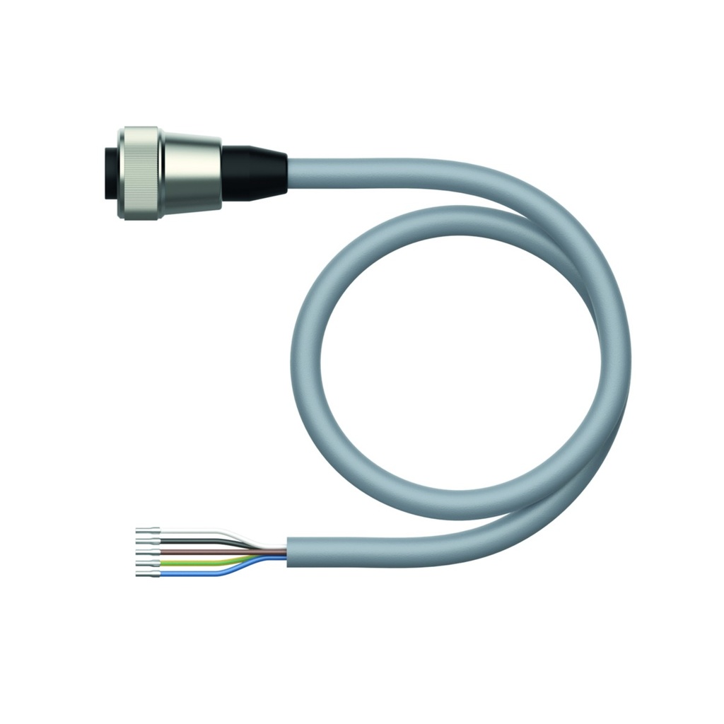 Connection cable RKM52-2M, 7/8", female, straight, 5-pin, 2m PUR