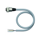 Konektors ar kabeli RKM52-2M, 7/8", mamma, taisns, 5 kontakti, 2m PUR