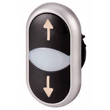 Button, 2 strands, arrows, black