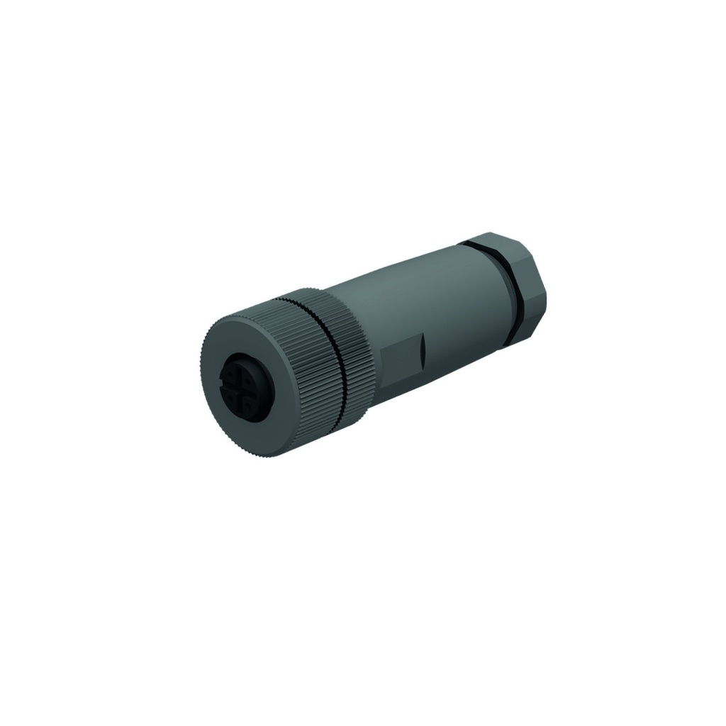 [6904601] Connector B8151-0, M12 female straight, 5-pin A-coded, screw terminal, 4...6mm cable, IP67