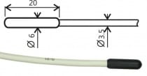Temperatūras sensors Pt1000TR160/E, ELKA konektors, 2m