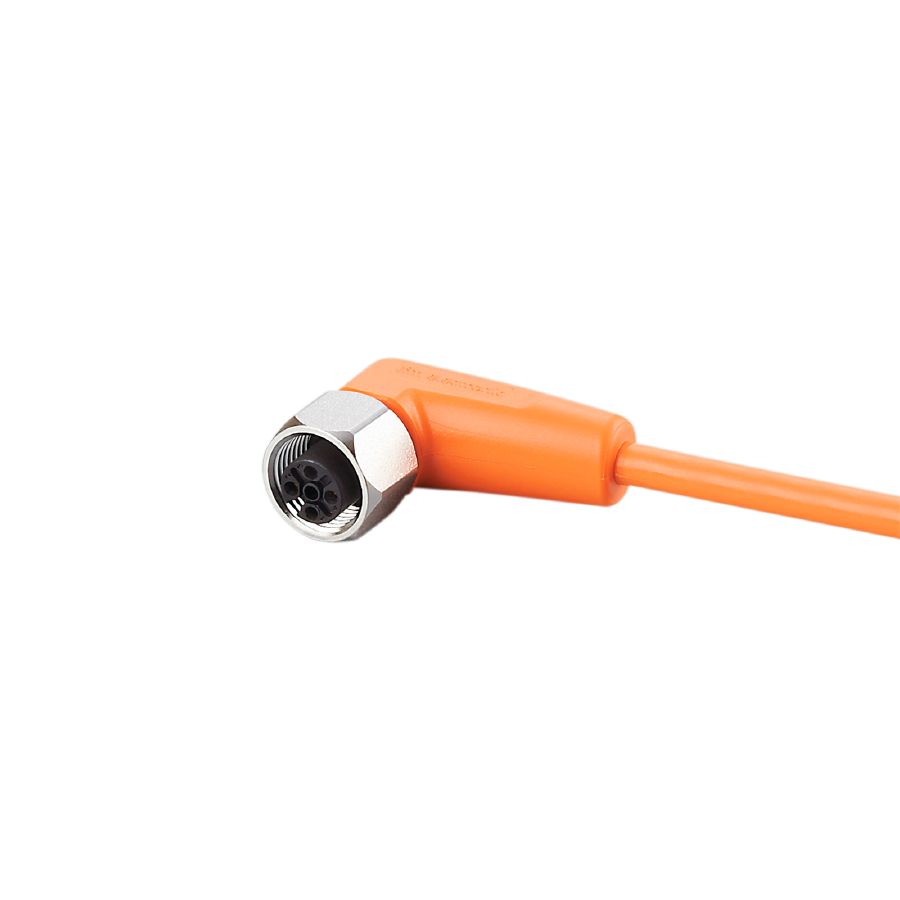 Connector cable 5-pin, 90°,  10m, Stainless steel nut