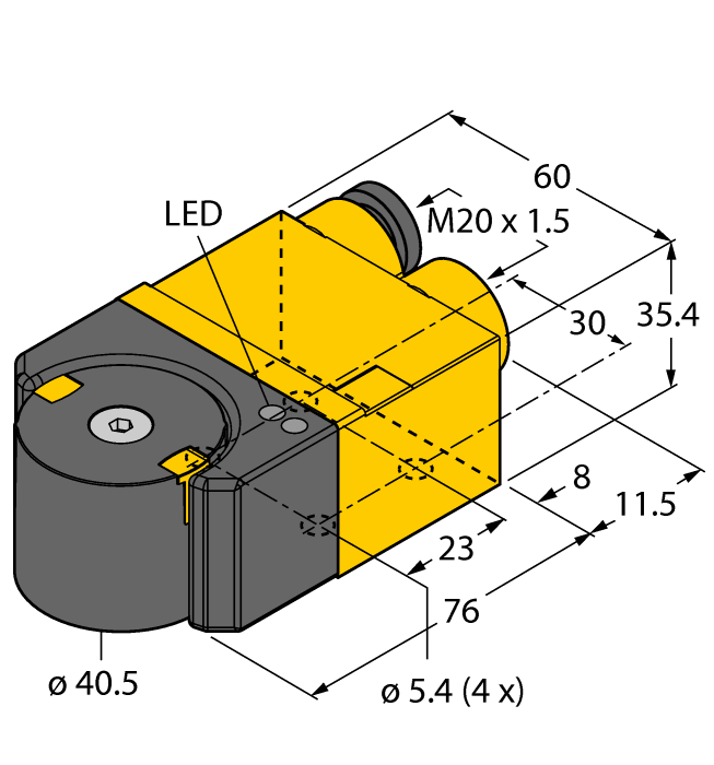 Inclination sensor RI360P1-DSU35TC-ELI-EXI for angle measurement