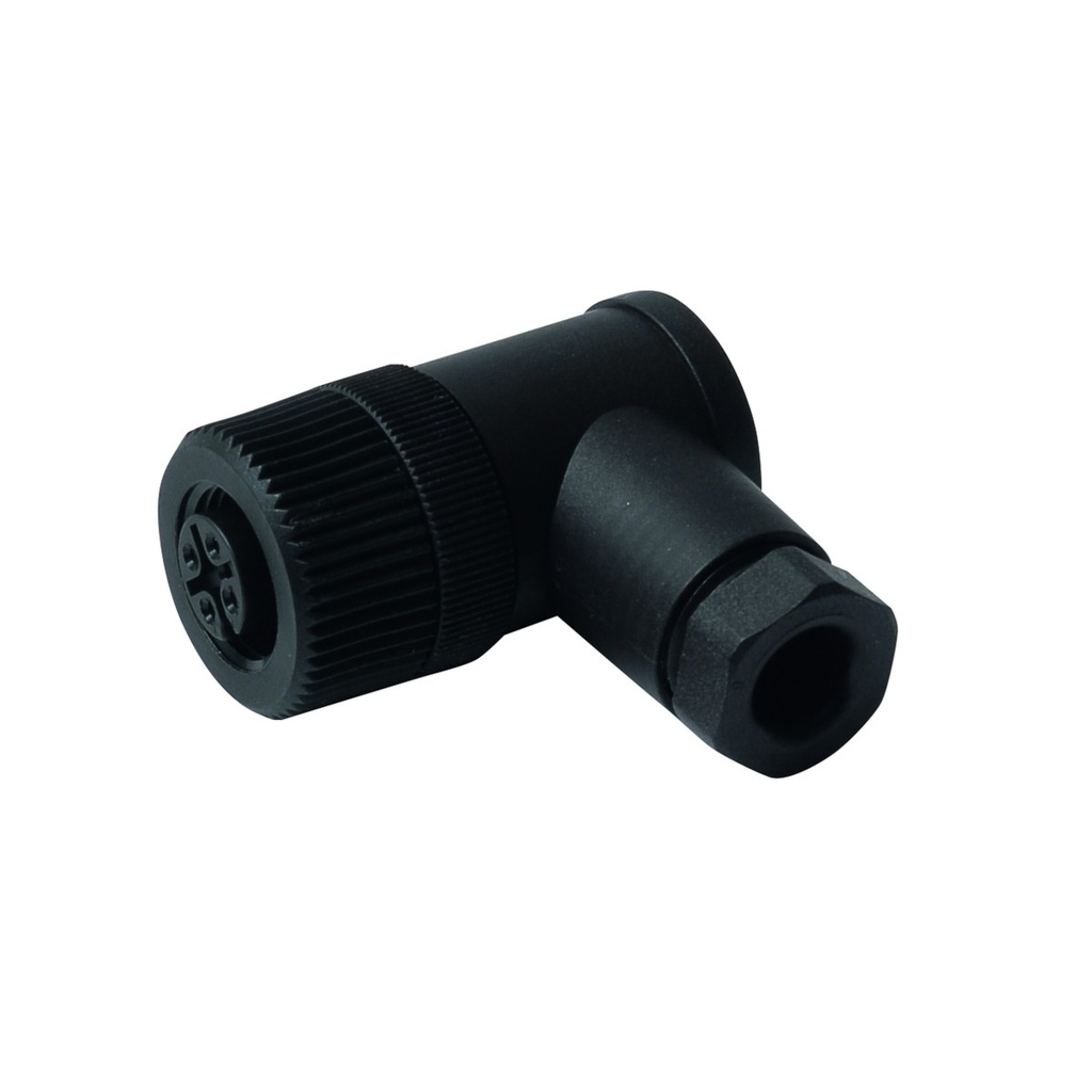 Konektors B8251-0, M12 mamma leņķī, 5 kontakti A kodējums, skrūvspailes, 4...6mm kabelim, IP67