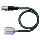 Connection cable RSC12T-2/TEL, M12, male, straight, 12-pin, 2m PVC