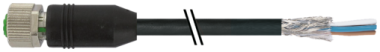 [7000-13201-6411100] Connector M12 female PUR 4x0.34 shielded bkUL/CSA+drag ch. 11m