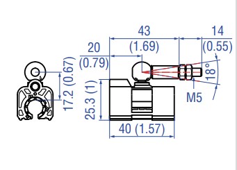 Magnēts S tips,252 182 ar locīklu virspusē