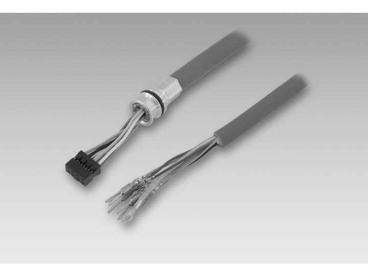Konektors ar kabeli K21BG8/C 50-SL, 8 kontakti, krimpēšanas kontakti, 0.2m, ekranēts, max +120°C