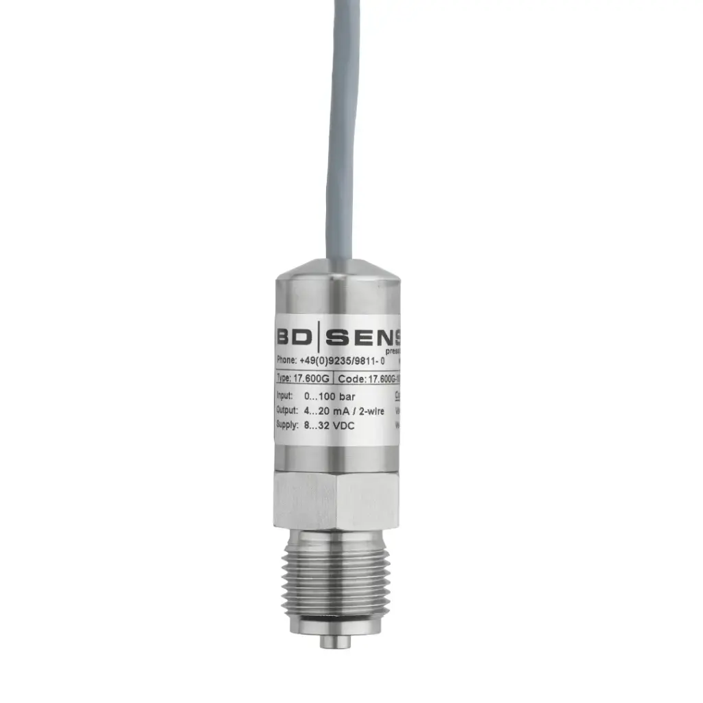 Spiediena sensors 17.600G, 0...10 bar, 4-20 mA, G 1/2" EN 837, 3 m kabelis