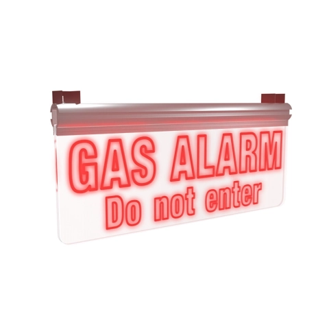 Gaismas modulis ar vizuālo un skaņas signalizāciju EK30, "GAS ALARM LEAVE ROOM", sarkans