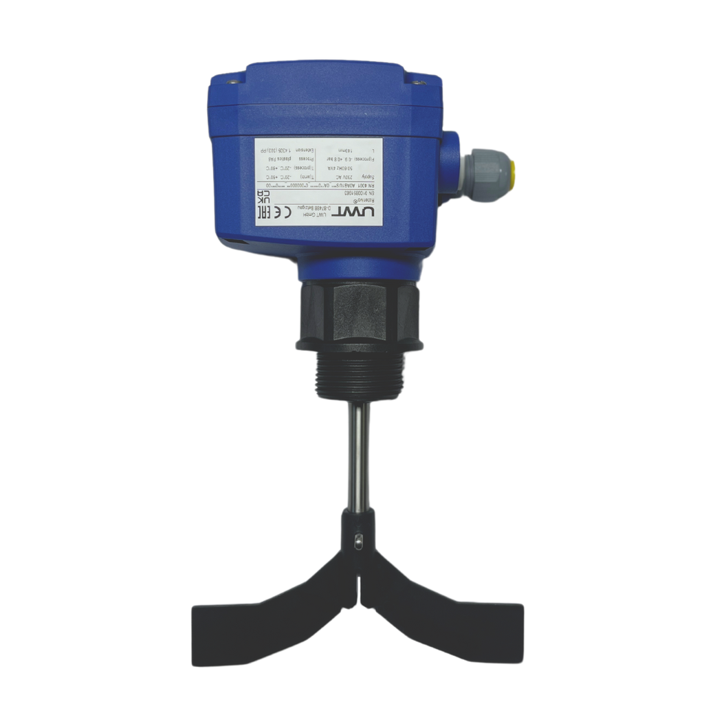 Level sensor rotating, G1 1/4", 230VAC supply, paddle 27x150mm, L=140mm