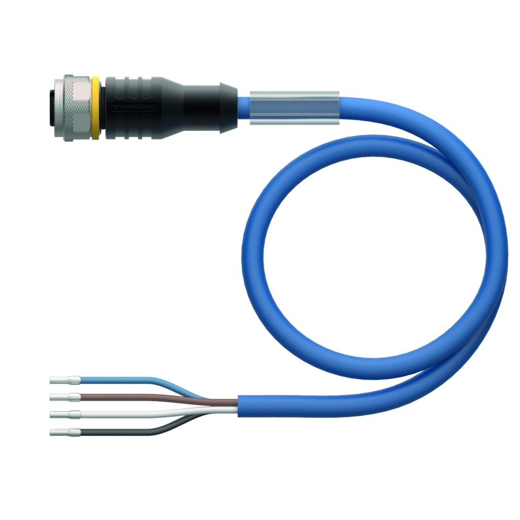 [6628445] Connection cable RKC4.441T-5/TEB, M12, female, straight, 4-pin, 5m PVC