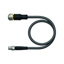 Konektors ar kabeli RKC4.4T-5-PSG4M/TXL, M12 mamma / M8 paps, taisns, 4 kontakti, 5m PUR