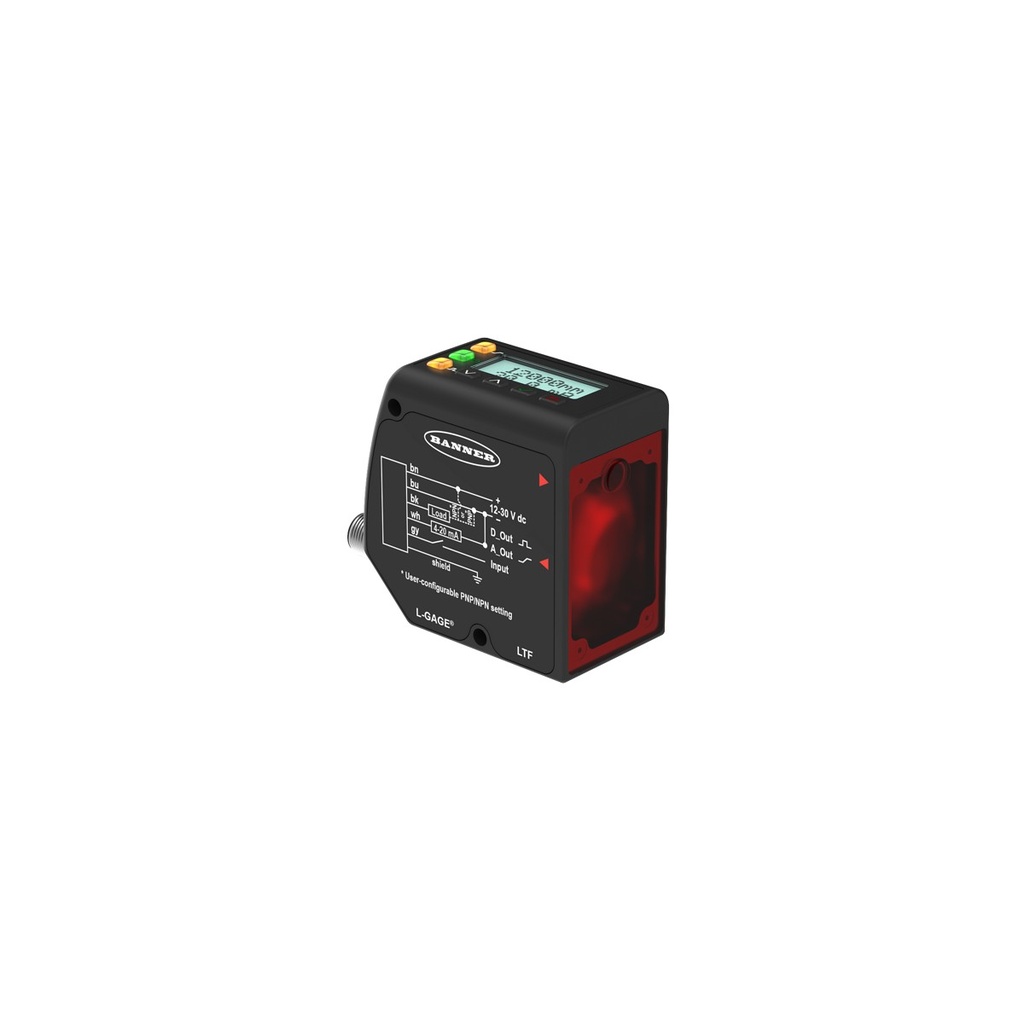 Lāzera distances sensors LTF12KC2LDQ, 50...12000mm, 2x PNP/NPN, IO-Link, M12 5 kontakti