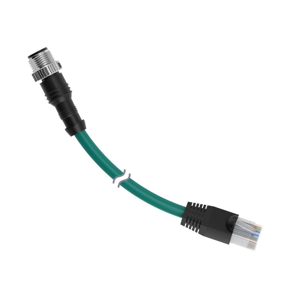 Konektora kabelis STP-M12D-406, M12 uz RJ45