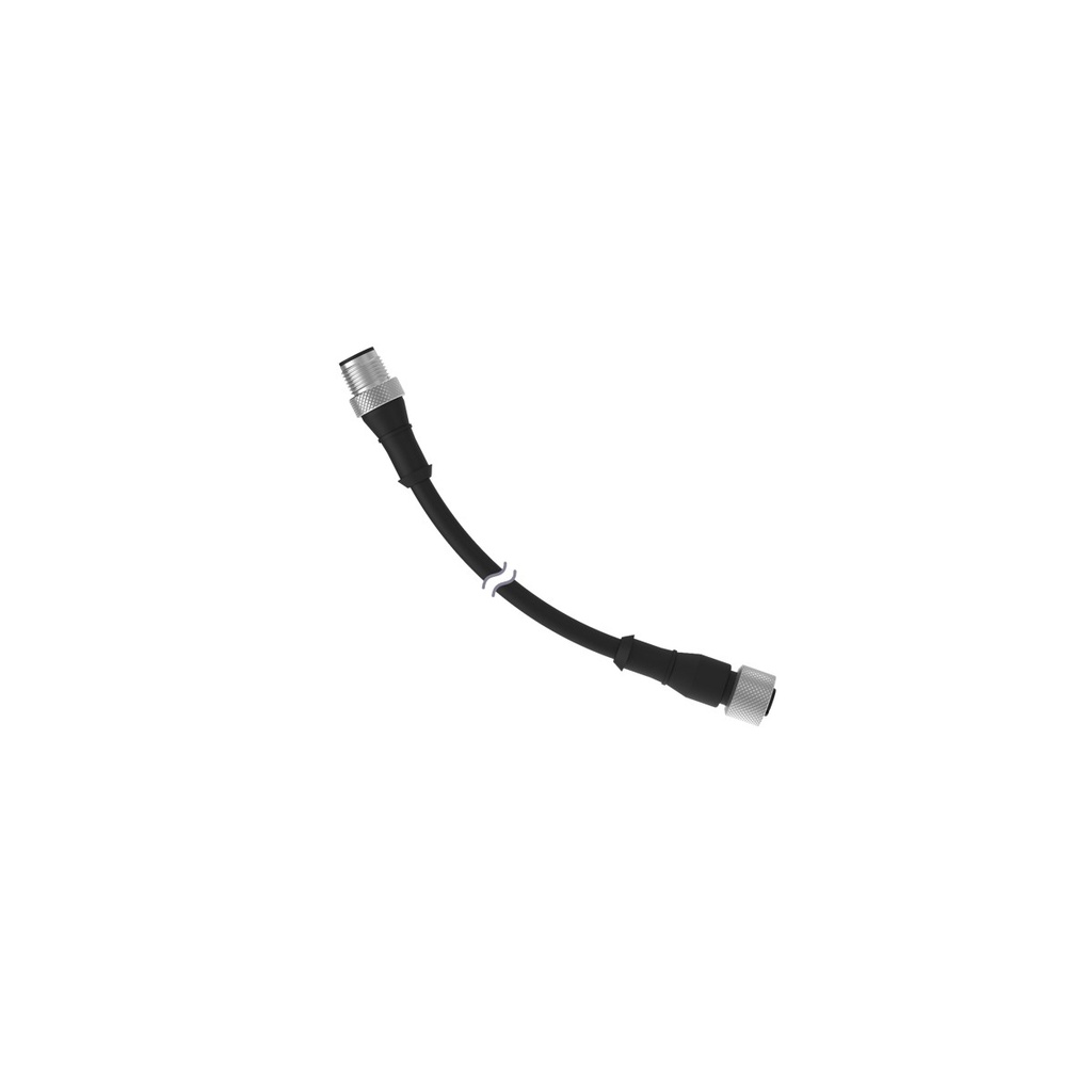 Connection cable MQDEC-406SS, M12 A-coded 4-pin, female / male straight, 1.83 m, PVC