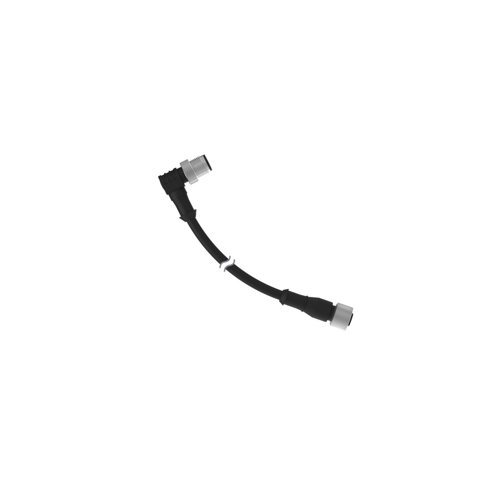 Konektors ar kabeli MQDEC-430RS, M12 A-kodēts 4 kontakti, mamma / paps leņķī, 9,14 m, PVC