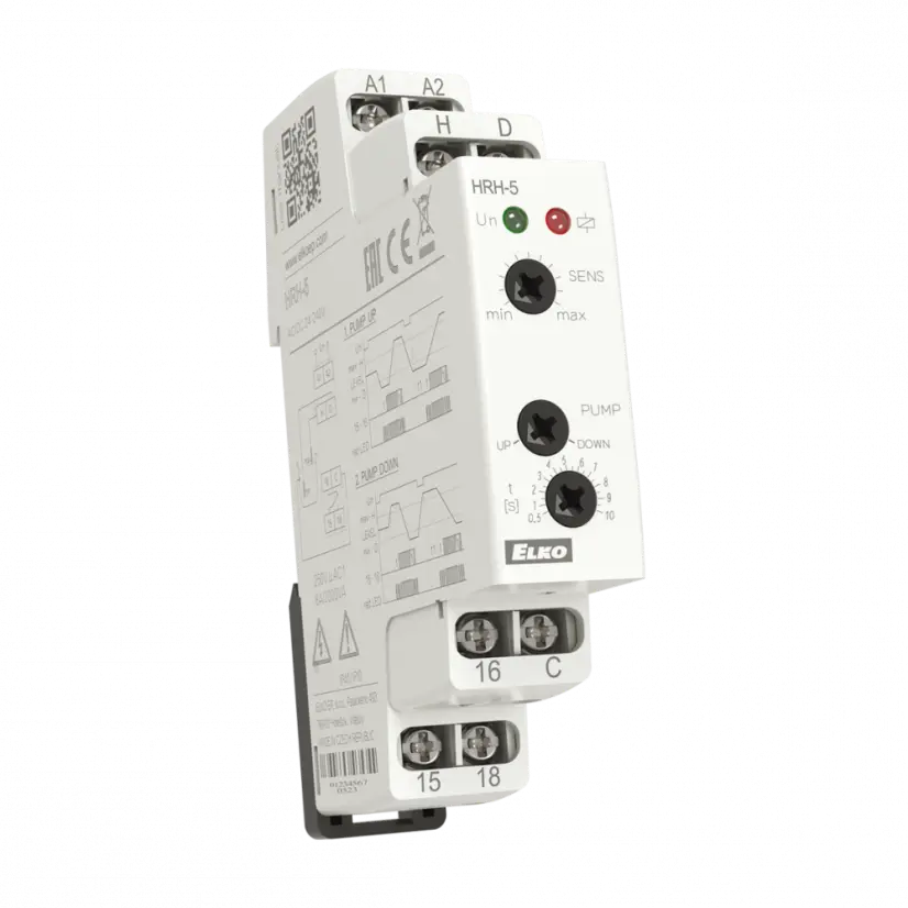 Līmeņa relejs HRH-5, 24-240 Vac/dc, priekš 1 - 2 elektrodiem