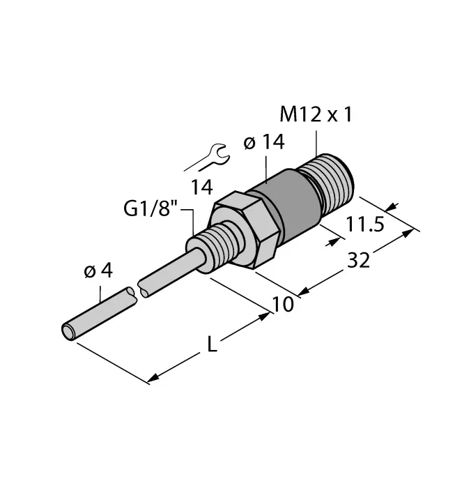 [9910840] Temperature sensor Pt100, 3x35mm, TP-104A-G1/8-H1141-L035
