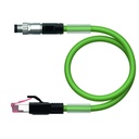Connection cable PSGS4M-RJ45S-4414-1M, M8 male straight / RJ45 male straight, 4-pin, 1m PUR, shielded
