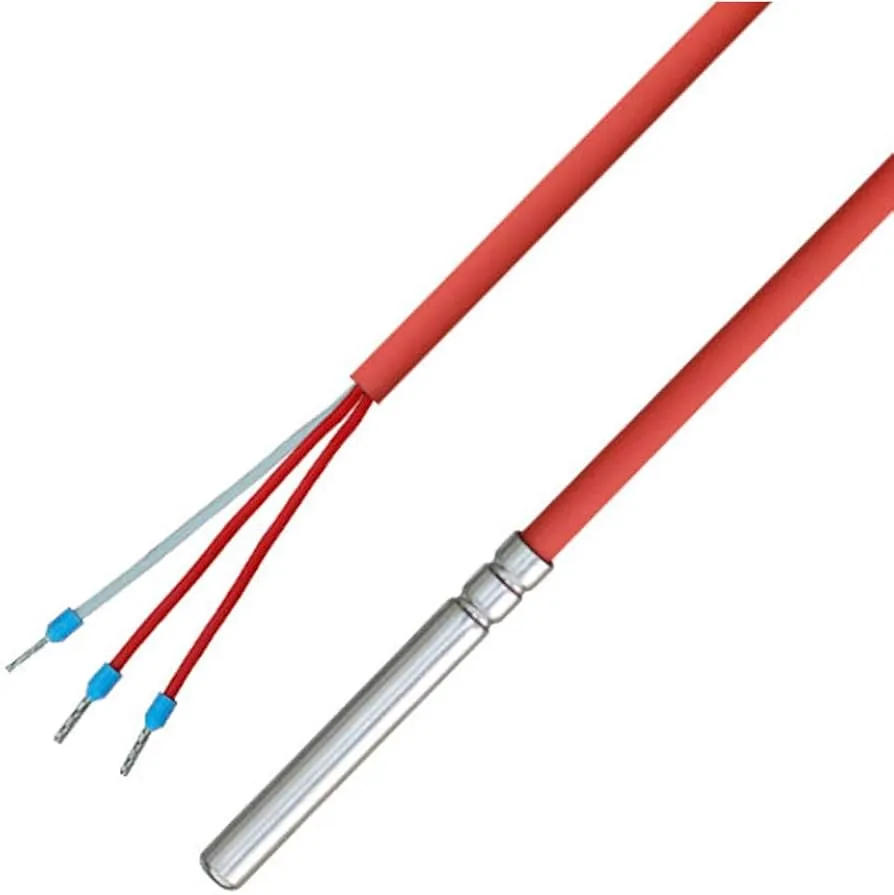 Temperatūras sensors PT100, 6x130mm, max +180 °C ,  3m silikona kab. 