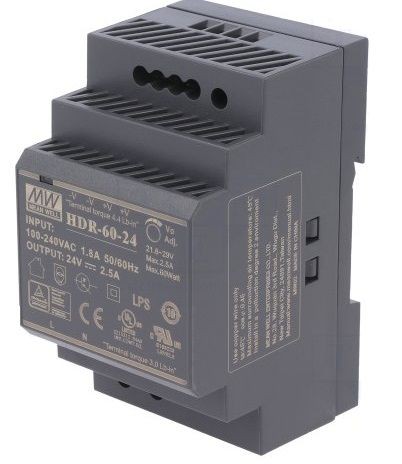 Barošanas avots 24 VDC, 2.5A, 60W
