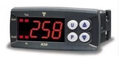 Temperatūras regulators R38LARR, 78x35mm, Pt100, 2 releja izejas, 24Vac/Vdc