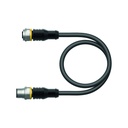 Connection cable RKC4.5T-5-RSC4.5T/TEL, M12, female/male, straight, 5-pin, 5m PVC