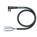 Konektors ar kabeli PKW4M-P7X2-10/TEL, M8, mamma, leņķī, 4 kontakti, 10m PVC, LED