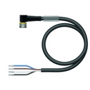Konektors ar kabeli PKW4M-10/TEL, M8, mamma, leņķī, 4 kontakti, 10m PVC