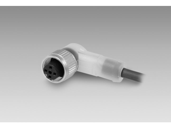 Connector cable M12, 3 pin, angular, 10 m