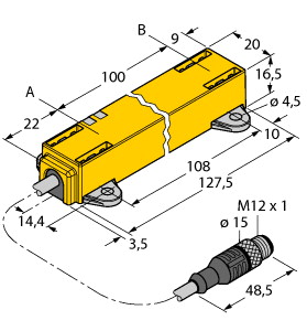Inductive Linear Position Sensor LI100P1-Q17LM1-LIU5X2-0.3-RS5