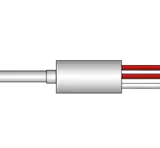 Temperature sensor Pt100, 4.5x50 mm, pot seal, 0.1 wires, max +350 C