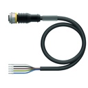 Connection cable RKC5T-10/TXL, M12, female, straight, 4-pin + PE, 10m PUR