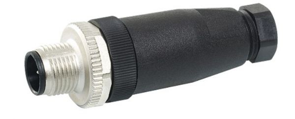 Connector M12, 8 pin, Papa, Straight