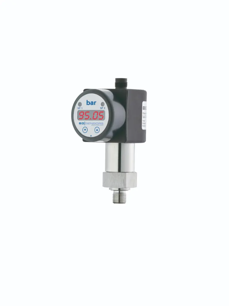 Pressure sensor DS200, -1...16 bar, 0-10 V, G 1/2'' DIN 3852 flush, with display