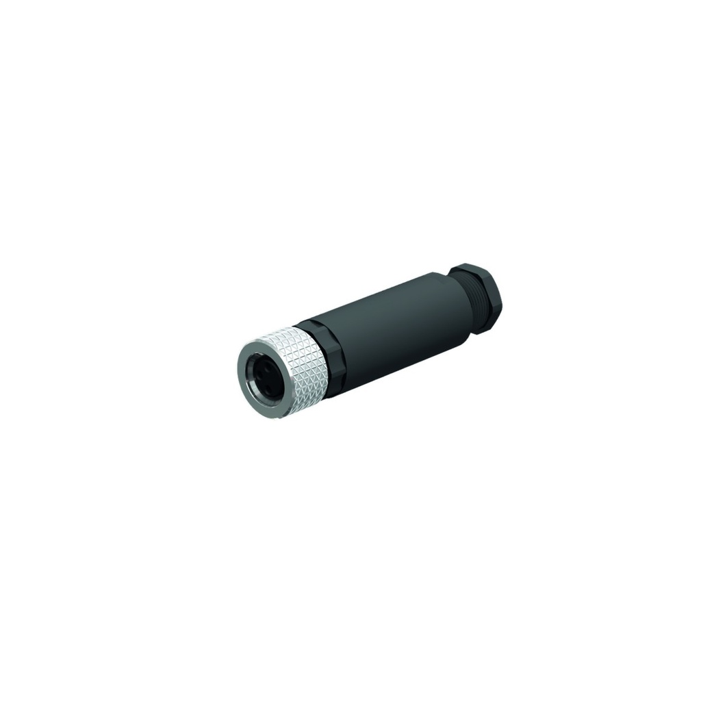 [6901030] Konektors B5133-0, M8 mamma taisns, 3 kontakti, skrūvspailes, 3.5...5mm kabelim, IP67