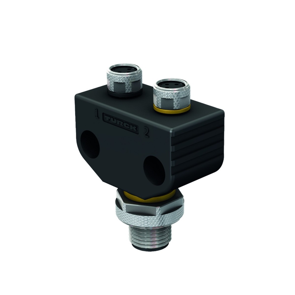 2-way splitter VB2-FSM4.4-2MFK3, M12 male / 2 x M8 female, 4/3-pin, Y-splitter, IP67