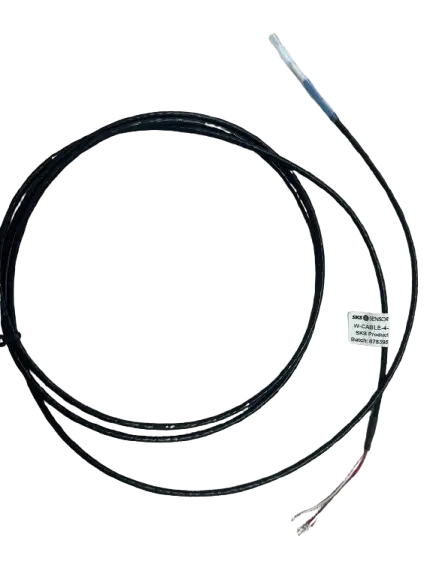 Temperatūras sensors PT100, 4x20mm, viss pārklāts ar teflonu, W-CABLE-4-2000/FEP-4-A-X, -200...+350C, 2m kabelis, 4vadu