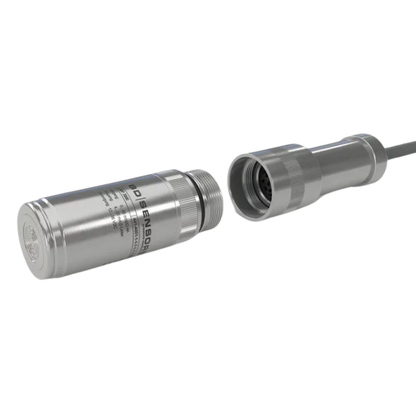 Līmeņa sensors LMP 308i, iegremdējams, ar atdalāmu zondi no kabeļa daļas, 0-10mH2O,  4-20mA, Viton FKM blīvējums, 0.1% precizitāte, 10m PUR kabelis, 316L materiāls, versija ar PT100 temperatūras sensoru
