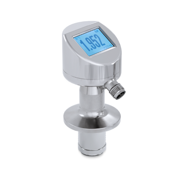 Spiediena sensors PP56H, ±0.3 % FS, 0...10 bar, IO-Link un 4 … 20 mA, M12-A, 4-pin, ISO 2852 Tri-Clamp DN 33.7; 38, Ø 50.5, SS., ar displeju.